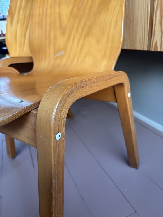 Image 1 of Ensemble de 4 chaises de salle à manger vintage en contreplaqué