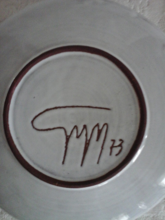 Image 1 of Keramisch bord Vallauris van Robert Auguste/Gyne Gausserand 1970 (22cm)