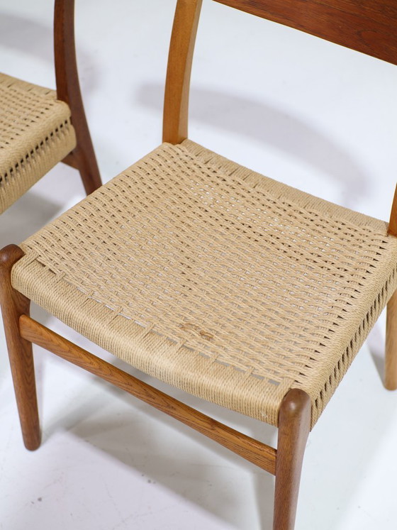 Image 1 of 4x Eetkamerstoelen Hans Wegner CH23 Carl Hansen teak eiken 1950s