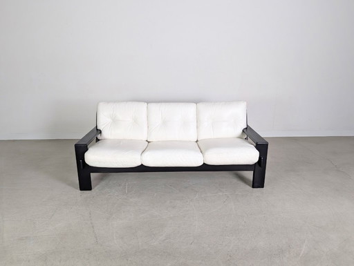 Original Asko Finland Sofa Couch Esko Pajamaes Three-Seater Leather