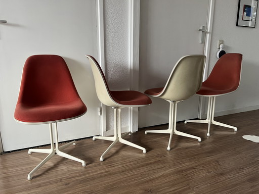 4x Eames La Fonda Dal Stühle Fiberglass