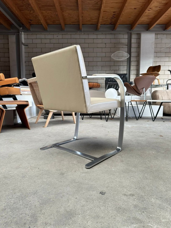 Image 1 of Sedia Knoll Brno in pelle bianco sporco