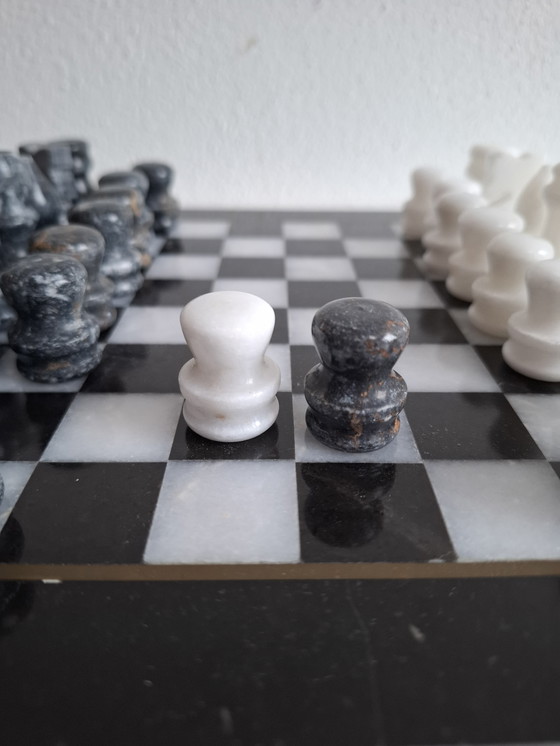 Image 1 of Marble Chess Game With Chess Figures