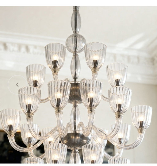 Paolo Venini Martinengo Chandelier 20 Lights Murano Crystal L New Packaged