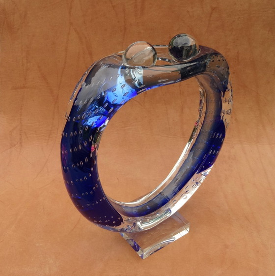 Image 1 of Glaskunst, studioglas, sculptuur "Koppel" Murano 1980
