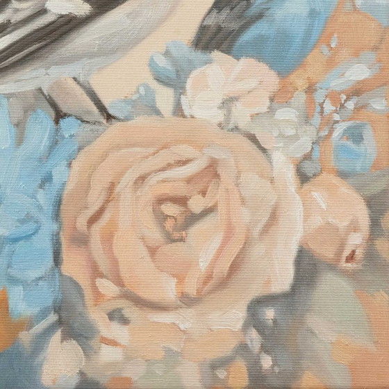 Image 1 of Birds and Flowers, oil on canvas, 30x30 cm, Sandra Kolondam