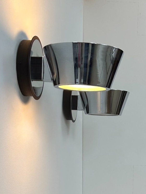 Image 1 of Coppia di applique da parete in cromo e vetro satinato, Francia, 1970