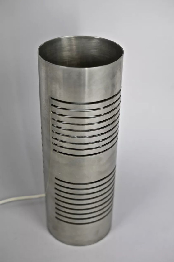 Image 1 of Modernist Steel Cylindrical Table Lamp