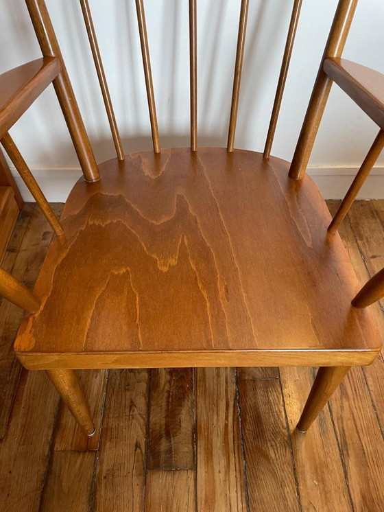 Image 1 of Poltrona in legno a forma di ventaglio Baumann, anni '60