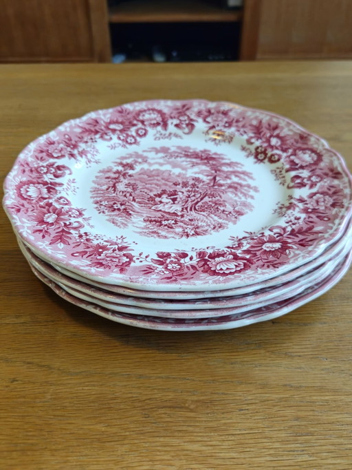 5 vintage borden Meakin Staffordshire Romance