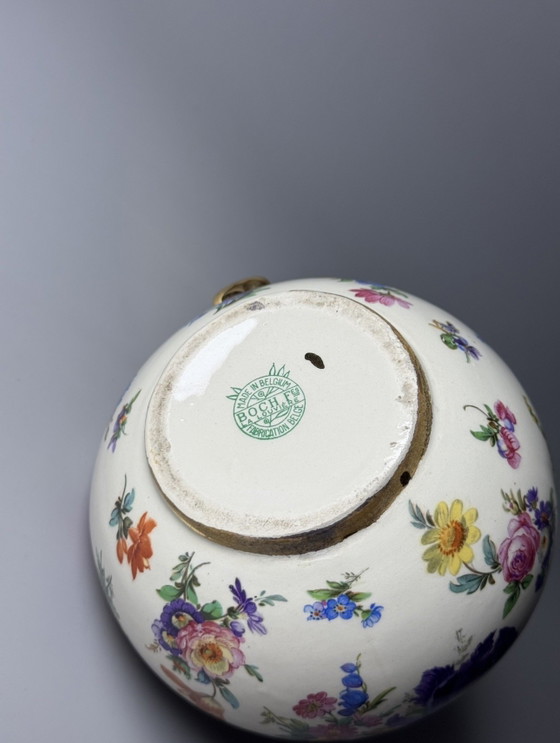 Boch Frères Keramis “Fleurs de Saxe” Art Deco Pitcher – La Louvière, c. 1930s – Vases, Ceramic (photo 7 of 11)