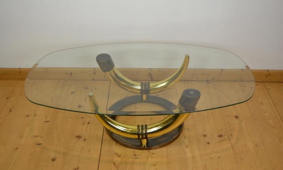Image 1 of Tavolo da salotto dal design vintage con olifantentanden in bronzo