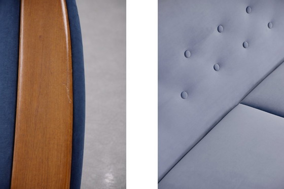 Image 1 of Vintage Mid-Century Scandinavian Modern Blue Velvet Living Room Set by Holm Fabriker AB, Set of 2, 1960s