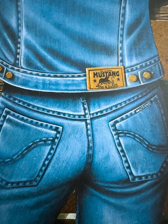 Image 1 of Mustang Jeans & Jackets "Horse" – c. 1980s – Original vintage A1 Poster | 84.1 × 59.4 cm | Germany