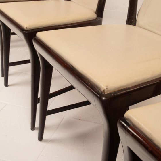 Osvaldo Borsani Sedie da Pranzo Italiane Mid Century in Mogano Tinto per ABV 1950 – Wood, Mid Century Modern (photo 12 of 20)