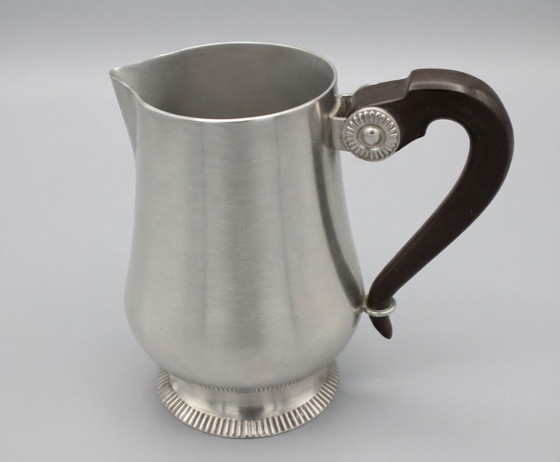 Elegant L'Étang & Rémy Stainless Steel Coffee/Tea Set, 4-piece with Tray, Glass & Decanter, Metal, Silver (photo 4 of 6)