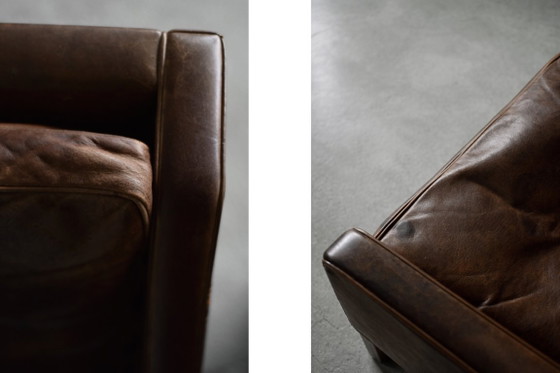 Vintage Mid-Century Deense moderne lounge lederen stoel & poef model 2207 door Børge Mogensen voor (photo 41 of 51)