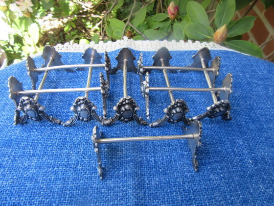 Image 1 of Boland Belgium 12 silver plated knife rests cutlery rests art nouveau style 