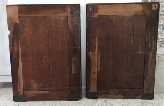 Image 1 of Pair of Vintage Oak Sliding Doors France