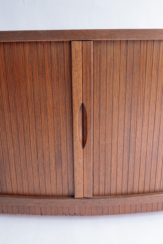 Image 1 of Vintage sideboard with tambour doors on wheels