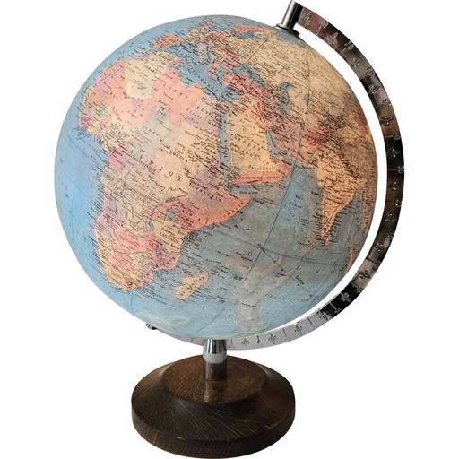Vintage cardboard globe by Globes Taride, France 1960