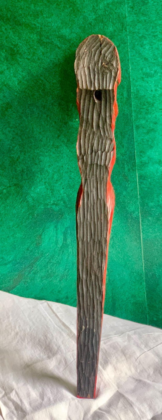 Zeldzame originele polychrome houten totemsculptuur – Jean Pons (1913-2005) – School van Parijs (photo 13 of 15)