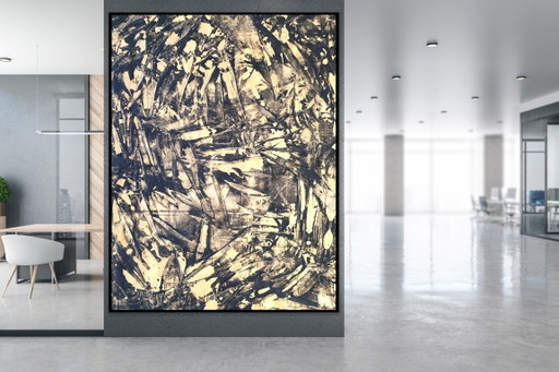 Jürgen Angeler - The Golden Stairway – schilderijen tekeningen, Canvas, Abstract