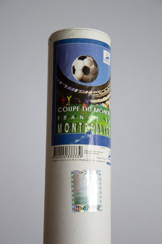 Image 1 of Originele vintage poster WK 98 Frankrijk Montpellier / 70 x 50 cm / Met originele verpakking