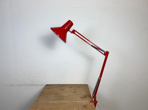 Vintage Red Italian Architect Table Lamp, 1970s