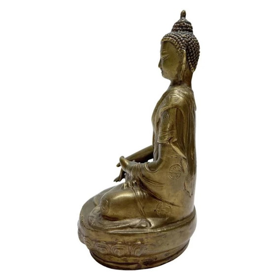 Chinese Bronzen Boeddhabeeld met Shou Symbolen – Late Qing Periode – Kavel 458 – Beeldhouwkunst (photo 7 of 12)