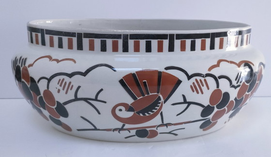 Image 1 of Jardinera Art Déco "Ceylon", loza K&G Lunéville