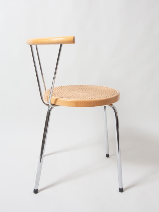 Image 1 of Sedie in rattan con cromature, nello stile di Cesca