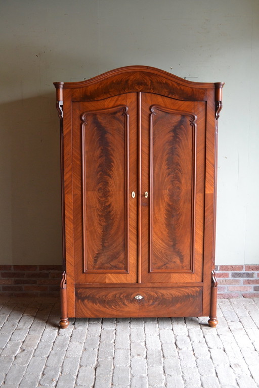 Antique Mahogany Bow Cabinet