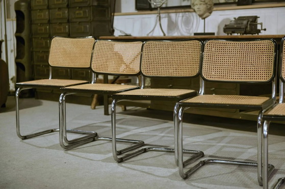 Set di 6 sedie Cesca B32 di Marcel Breuer anni '70 – Sedie da pranzo, Legno, polished steel, Bauhaus (photo 7 of 14)