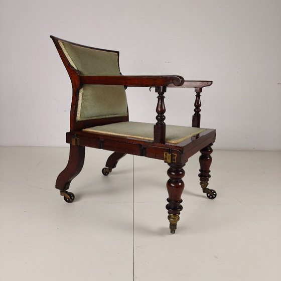 Rare Victorian Adjustable Armchair By J. Alderman, London – Wood (photo 6 of 15)