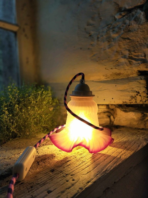 Lampe Tulipe Rose & Violette – Luminaire de Caractère