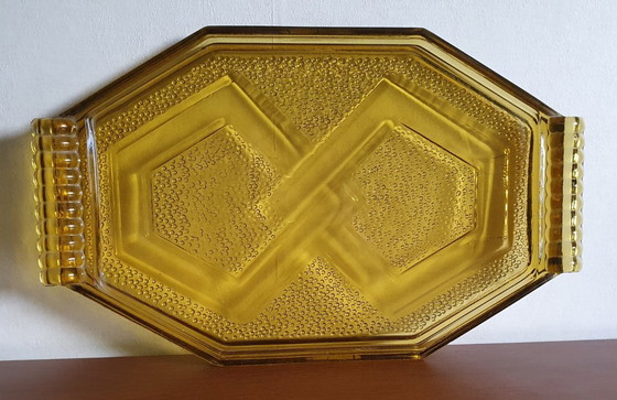 Image 1 of Bandeja de vidrio prensado Art Déco