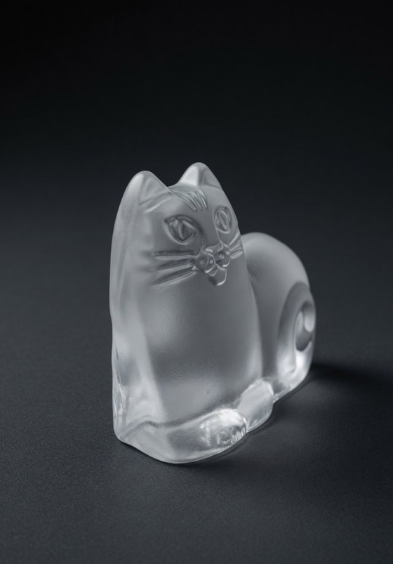 Image 1 of Vintage Lisa Larson Cat – Royal Krona Sweden Crystal 1970s (11 cm)