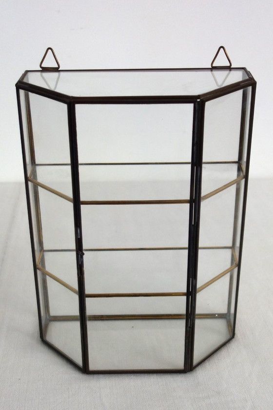 Vetrina Da Parete Vintage Vetro E Ottone – Vetrine, Brass (photo 2 of 12)