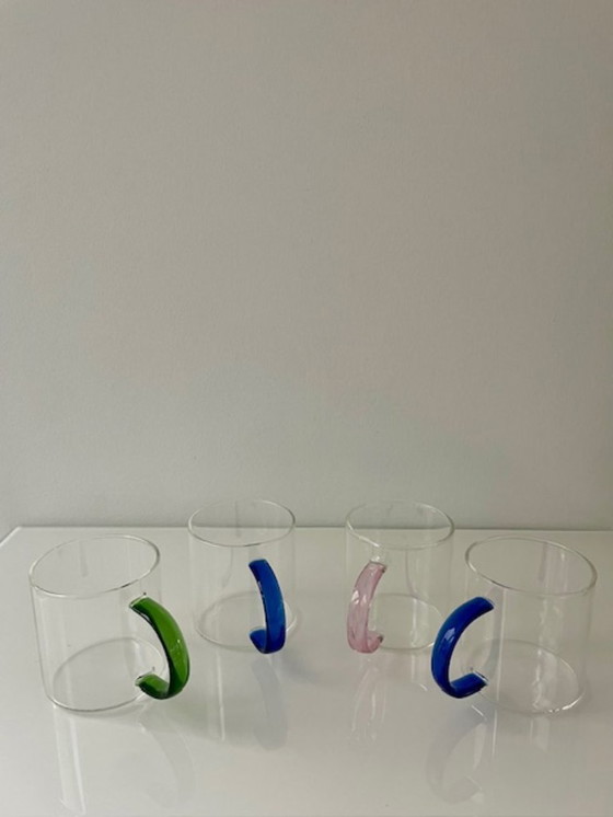 Image 1 of Moderne Designbecher aus Borosilikatglas, 4er-Set