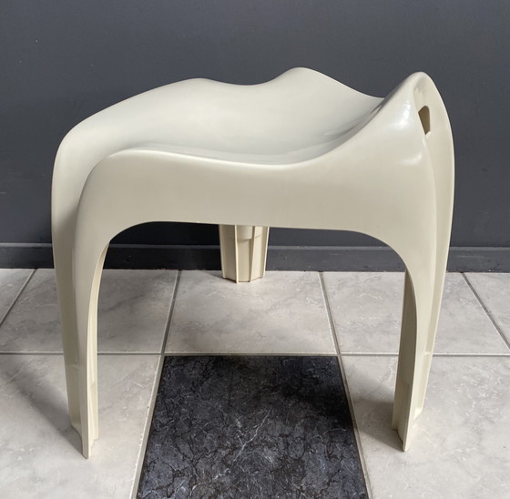 Image 1 of Casala white low stool 1970s