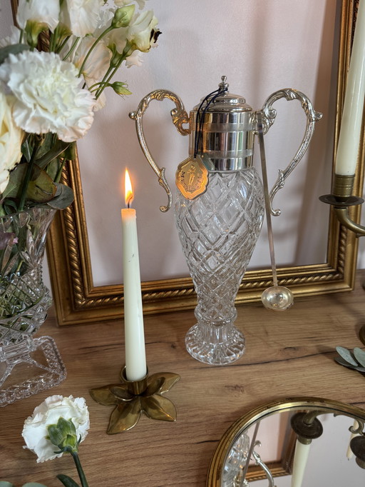 Vintage silver-plated liqueur decanter