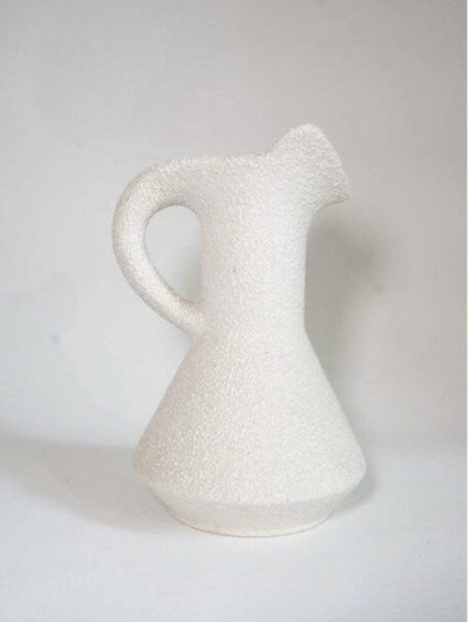 Vintage Bertoncello vase by Roberto Rigon signed, white ceramic from the 70s