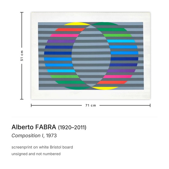 Alberto Fabra Zeefdruk Compositie I 1973 – Litho's & Zeefdrukken, Paper (photo 3 of 5)