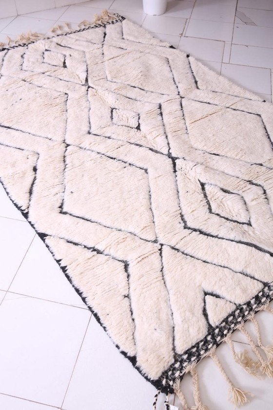 Image 1 of Tappeto Beni Ourain bianco, tessuto a mano, 150/255 cm