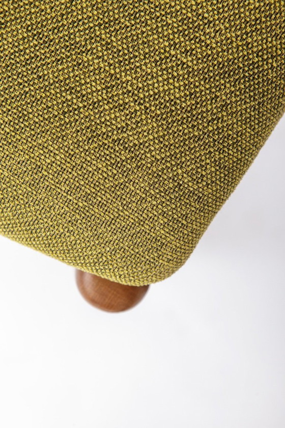 Image 1 of Set of 5 Vintage Dining Chairs, 1960s Germany, Wenzel, Beech Wood, Mid Century Modern, Green Upholstery