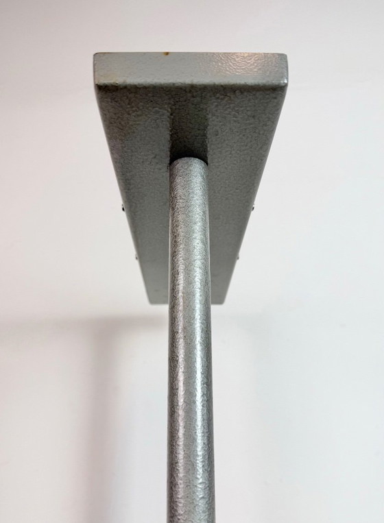 Image 1 of Large Square Industrial Double-Sided Factory Clock from Pragotron, 1960s