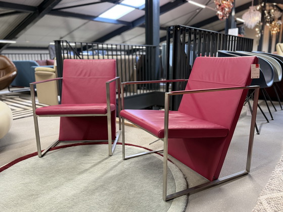 Image 1 of 2 poltrone Arco Spine in pelle fucsia