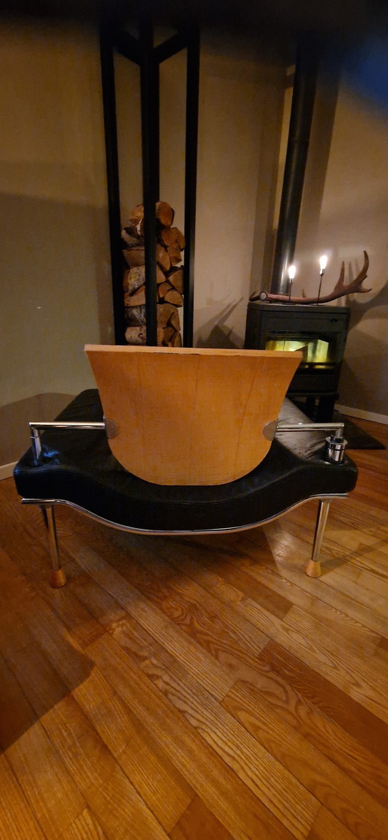 Image 1 of Chaise en cuir design vintage