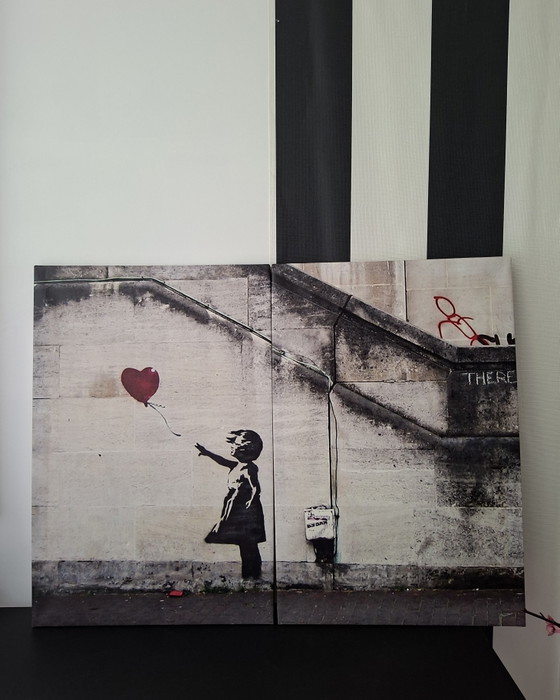 2 Panneaux Toile avec Impression Iconique de Banksy. – Tirages d'art, Wood, Canvas (photo 2 of 5)